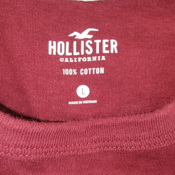 Hollister Burgundy and White Short Sleeve Tee - Picture 3 of 7